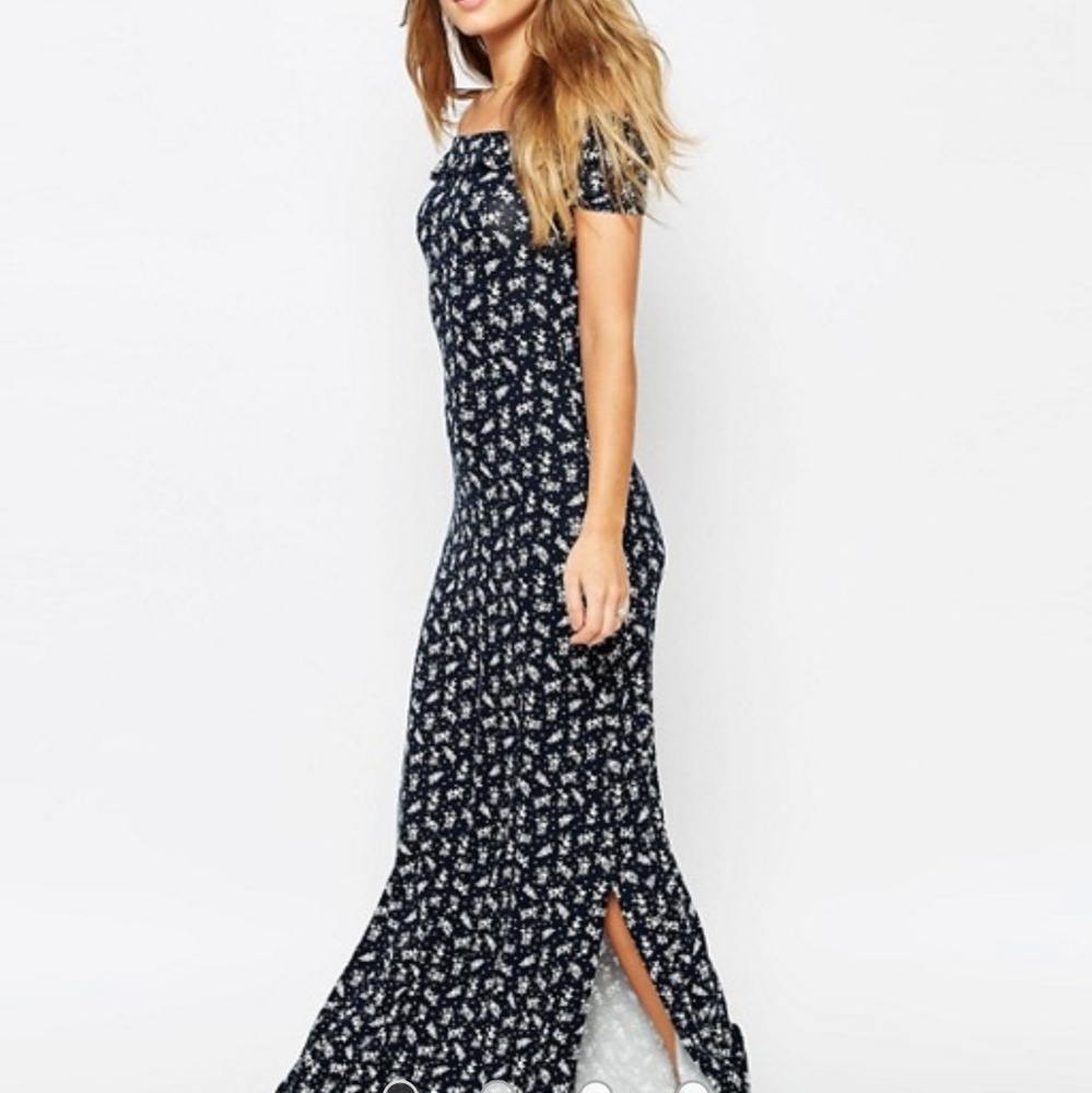 Asos off the shoulder maxi dress